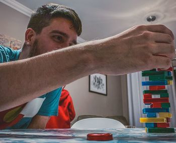 Portrait of man working at home