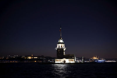 View of illuminated city at waterfront