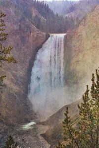 Scenic view of waterfall