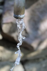 Close-up of frozen water