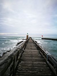 Pier over sea against sky