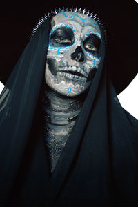 Dia de  los muertos  skull make up portrait