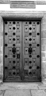 Closed door of old building