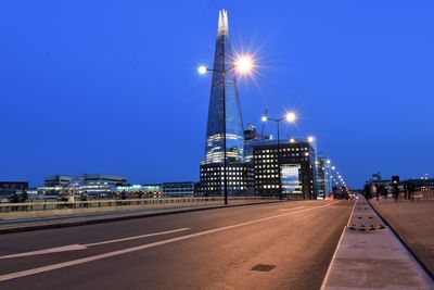 City lit up at night