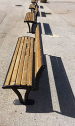 High angle view of shadow on wood