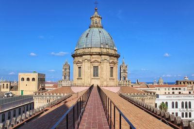 View of historic building against sky in city