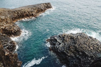 High angle view of sea