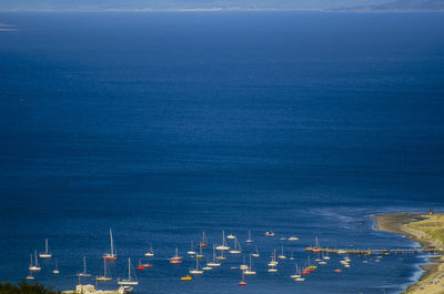 High angle view of sea against sky