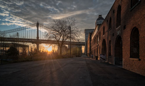 View of city at sunset