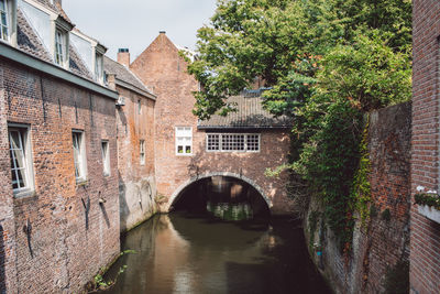 Bridge over river in city