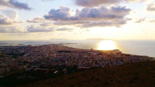 View of sea at sunset