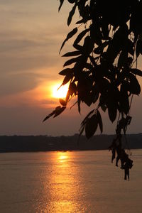 Scenic view of sunset over sea