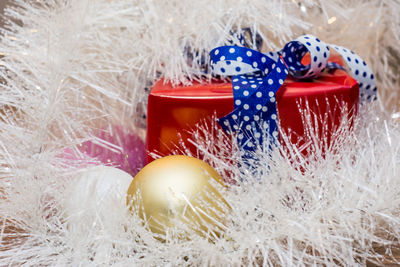 Close-up of christmas decorations