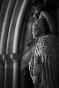 Low angle view of statue on church