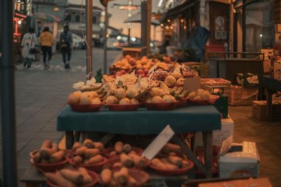 Vegetables for sale at market stall