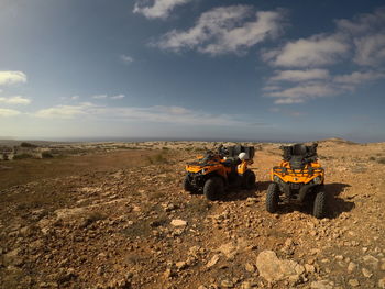 Scenic view of land against sky