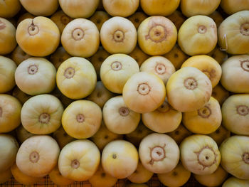 Full frame shot of eggs for sale at market stall