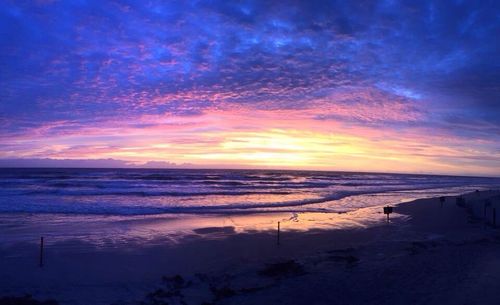 Scenic view of sea at sunset