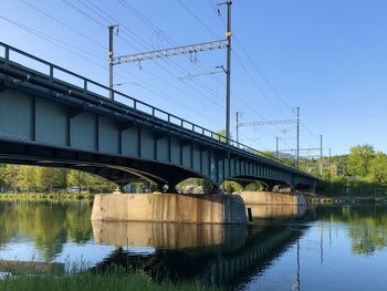 Bridge over river against sky