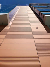 High angle view of railings against sky