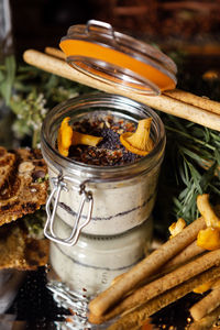 Close-up of food on barbecue grill