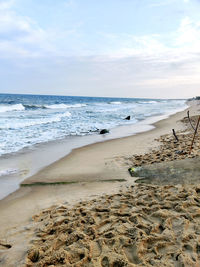 Scenic view of beach against sky