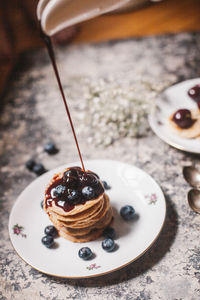 Chocolate cake on plate