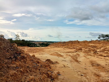 Scenic view of desert against sky