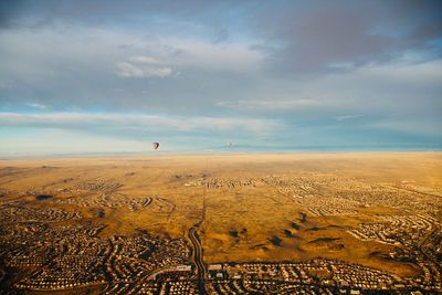 Aerial view of landscape against sky