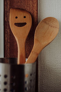 Close-up of carving on wood