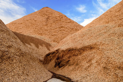 View of desert against cloudy sky