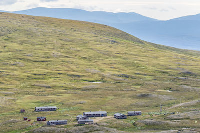 Landscape view at helags mountain lodge in the swedish mountains