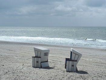 Scenic view of beach against sky