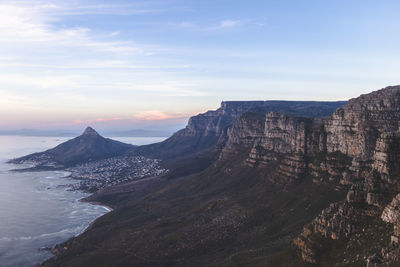 Scenic view of rocky mountains against sky