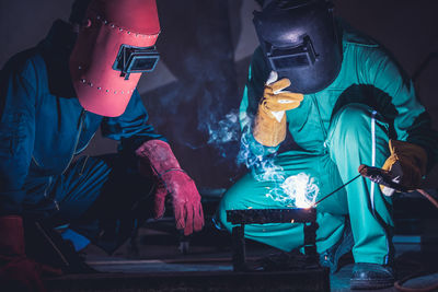 People working on stage