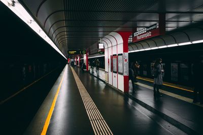 Train at railroad station platform