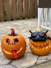 Jack o lantern on table