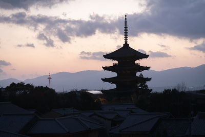 Silhouette of japanese pagoda