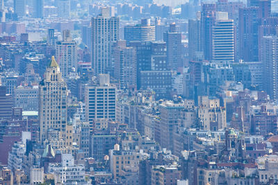 High angle view of buildings in city