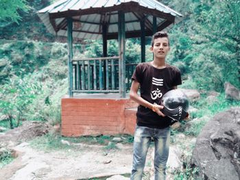 Portrait of a teenage girl standing outdoors