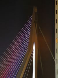 Low angle view of suspension bridge