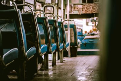 Empty seats in train