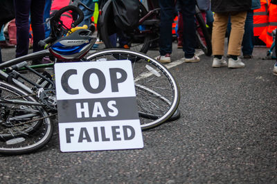 Low section of people on street