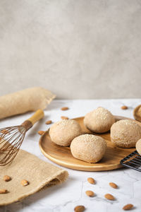 High angle view of cookies on table