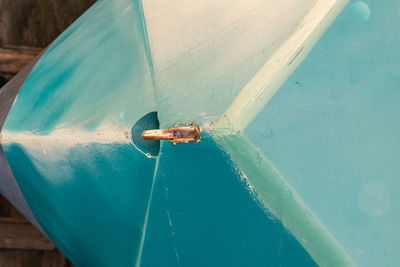 High angle view of ship in sea