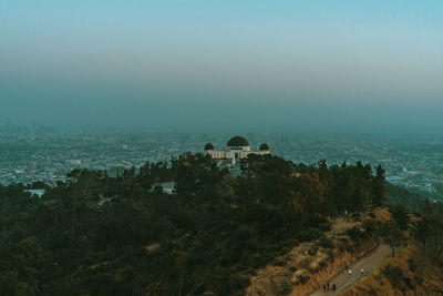 Aerial view of building against sky