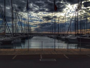 Boats in harbor