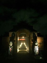 View of illuminated tunnel