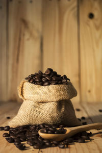 Close-up of roasted coffee beans