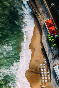 High angle view of beach